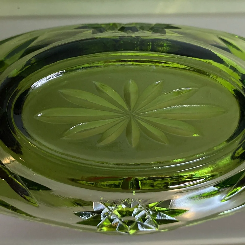 Emerald Green Anchor Hocking Star Of David Catchall 1960’s Decorative Candy Dish